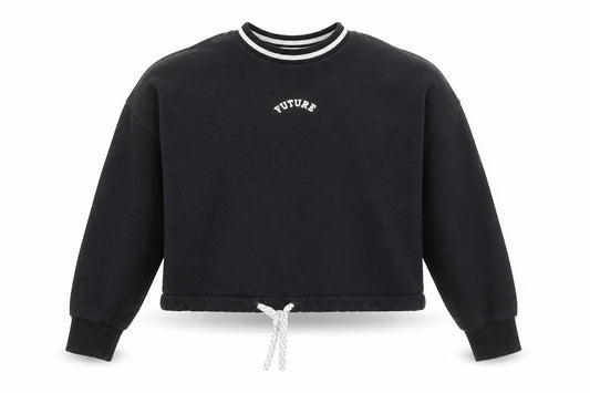 Marks & Spencer Girls Black  Cotton Pullover Sweatshirt Size 7-8 Years