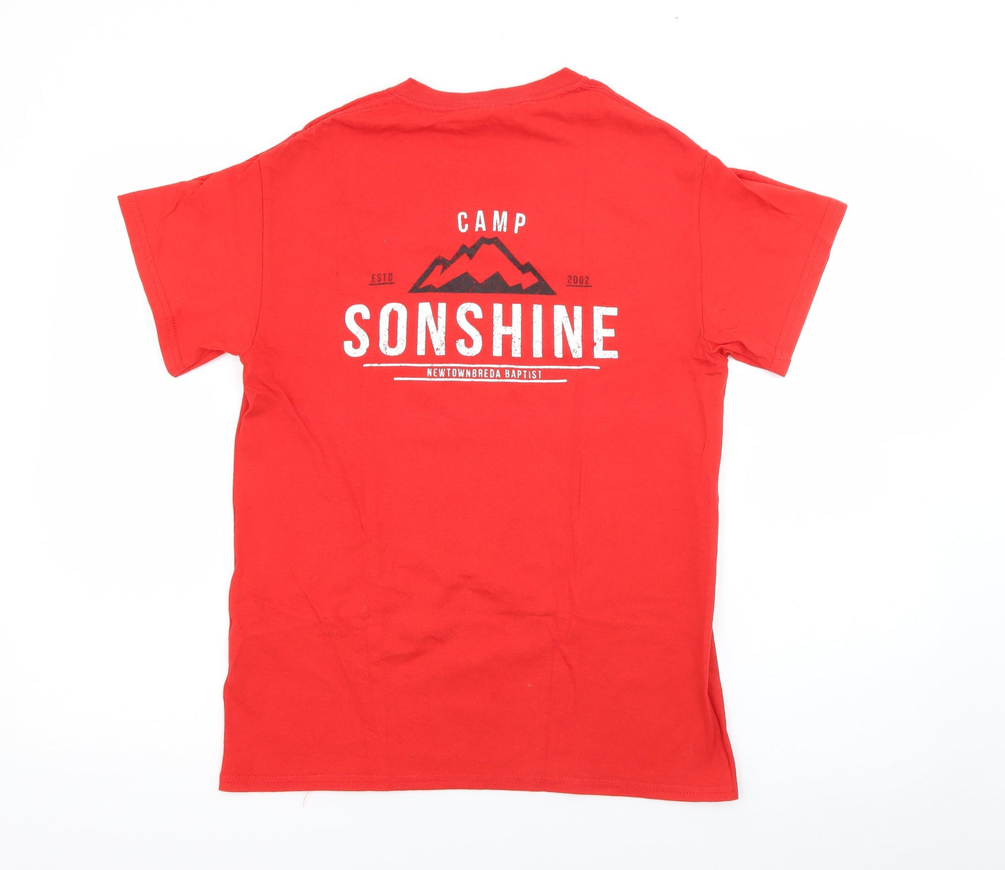 Gildan Mens Red  Cotton  T-Shirt Size S Crew Neck