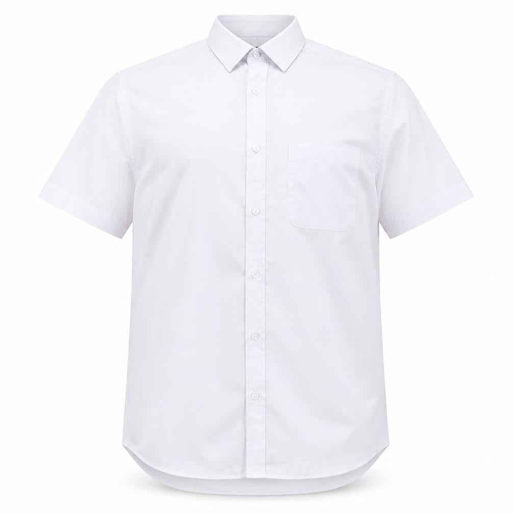 Marks & Spencer Mens White  Polyester  Button-Up Size 16 Collared Button