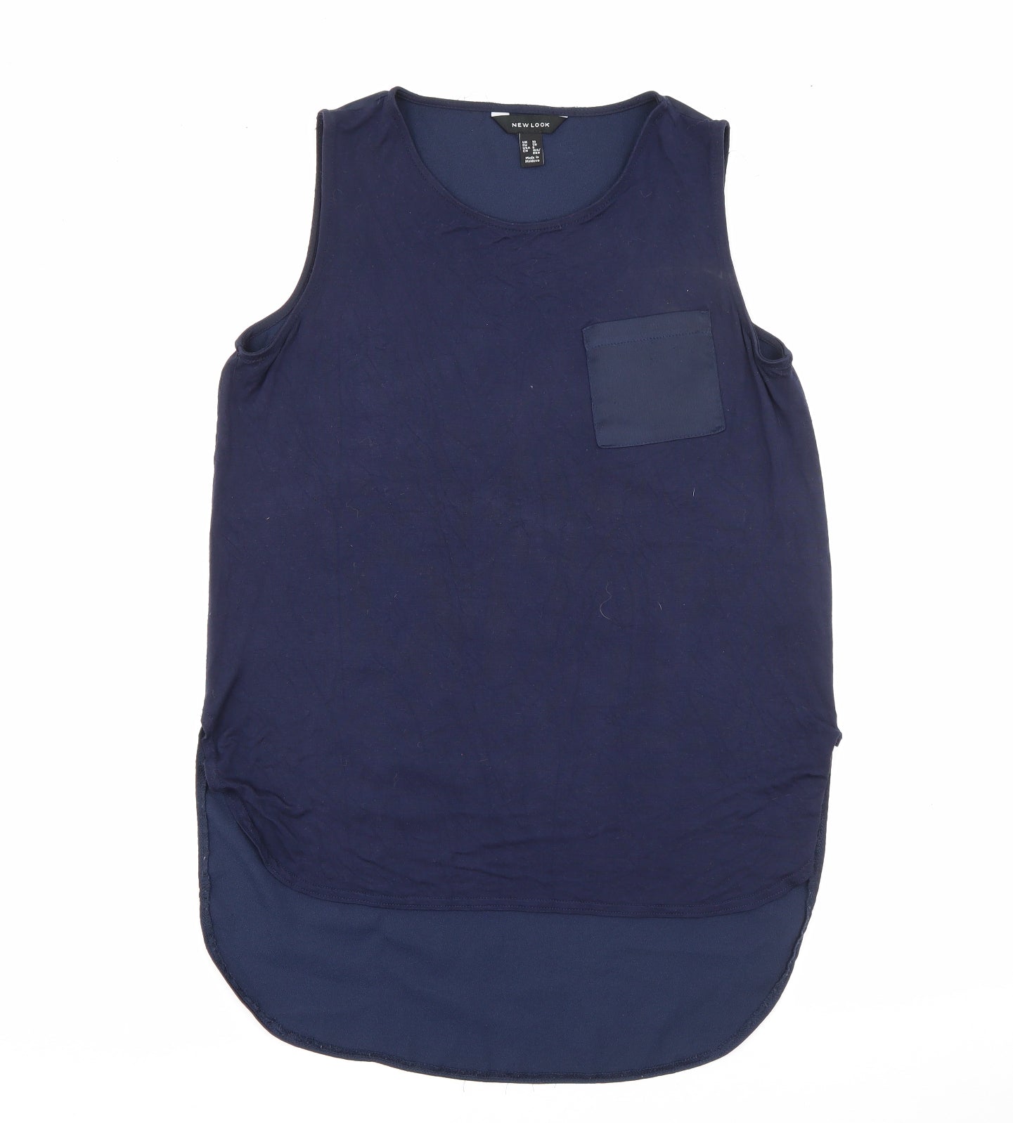 New Look Womens Blue  Viscose Camisole Tank Size 10 Round Neck