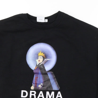 Preloved Disney Womens Black  Cotton Pullover Sweatshirt Size XS  Pullover - Drama Queen - Detail