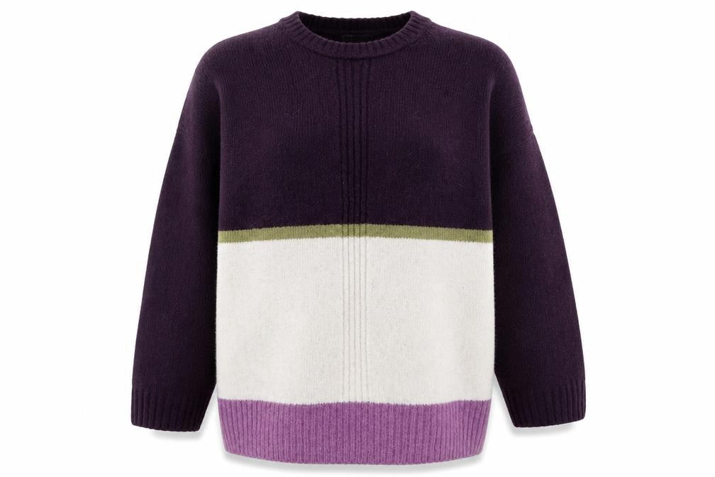 Marks & Spencer Womens Multicoloured Round Neck Striped Acrylic Pullover Jumper Size XL