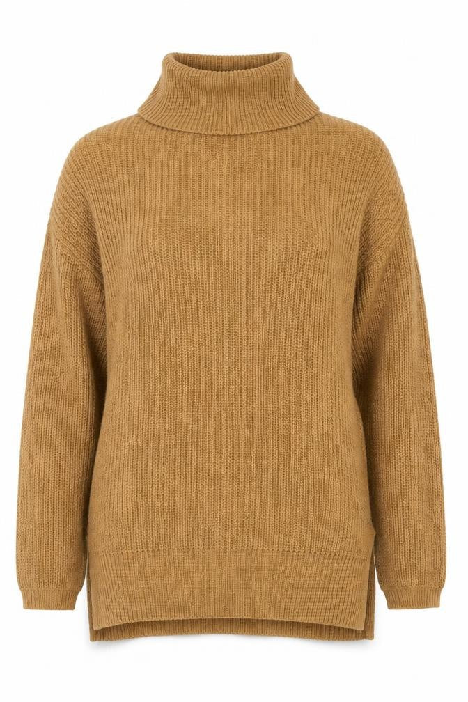 VERO MODA Womens Brown Roll Neck  Polyester Pullover Jumper Size XS   - Oversized
