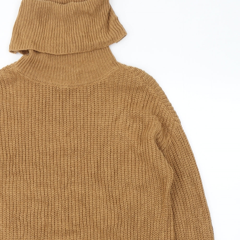 VERO MODA Womens Brown Roll Neck  Polyester Pullover Jumper Size XS   - Oversized