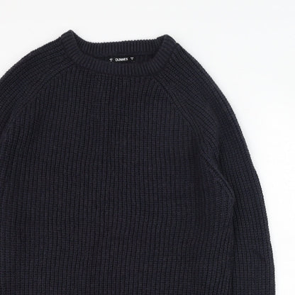 Dunnes Mens Blue Round Neck  Acrylic Pullover Jumper Size M