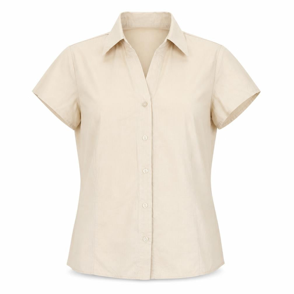 BHS Womens Beige  Polyester Basic Button-Up Size 12 Collared