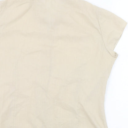 BHS Womens Beige  Polyester Basic Button-Up Size 12 Collared