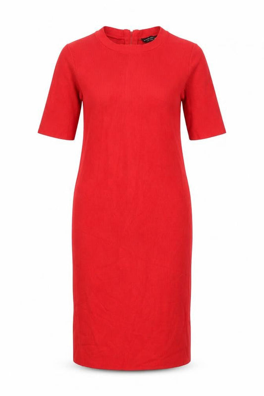 Dorothy Perkins Womens Red  Viscose Jumper Dress  Size 8  Crew Neck Zip