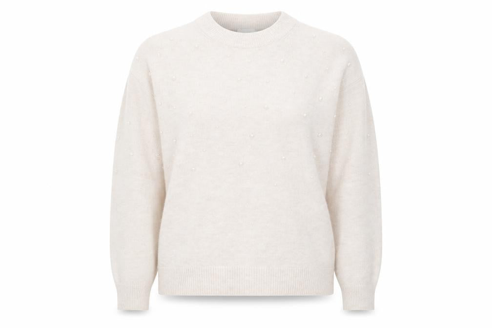 H&M Womens Beige Crew Neck  Polyester Pullover Jumper Size M