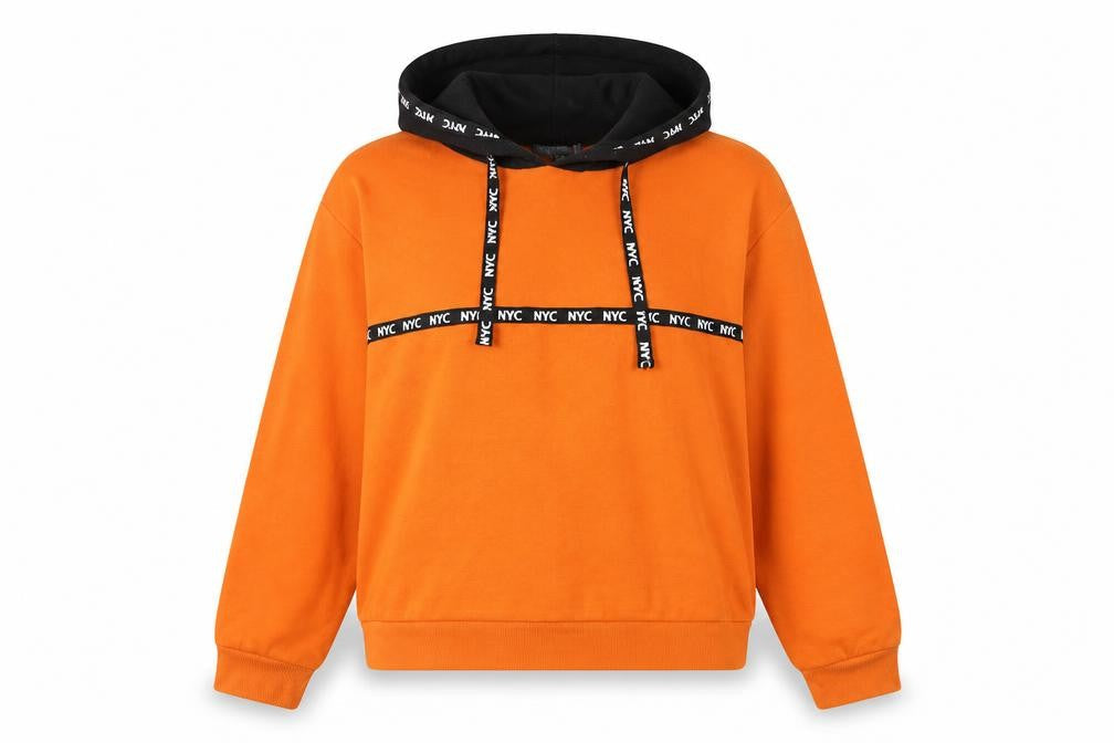 Primark Womens Orange  Polyester Pullover Hoodie Size 12  Pullover - NYC