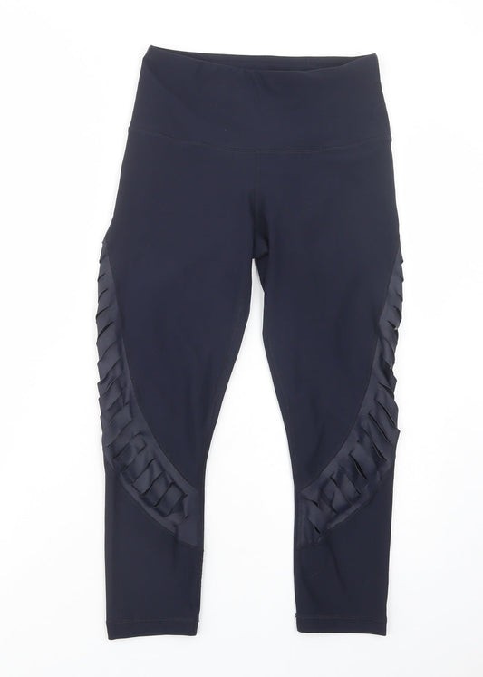 90 Degree Womens Blue  Polyester Cropped Leggings Size S L22 in Regular