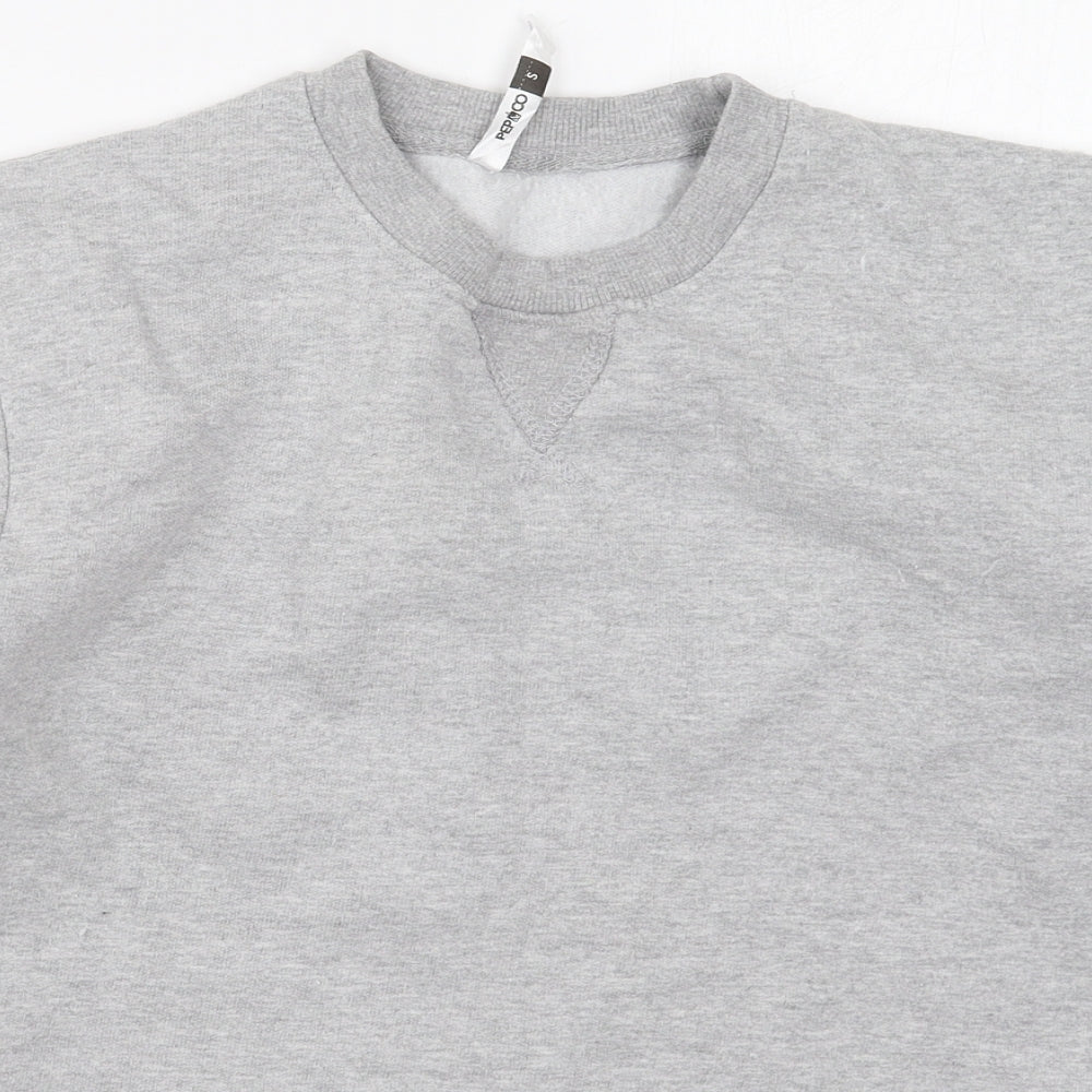 Pep&co Mens Grey  Cotton Pullover Sweatshirt Size S