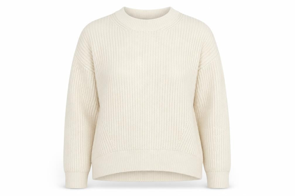 New Look Womens Ivory Crew Neck  Acrylic Pullover Jumper Size S