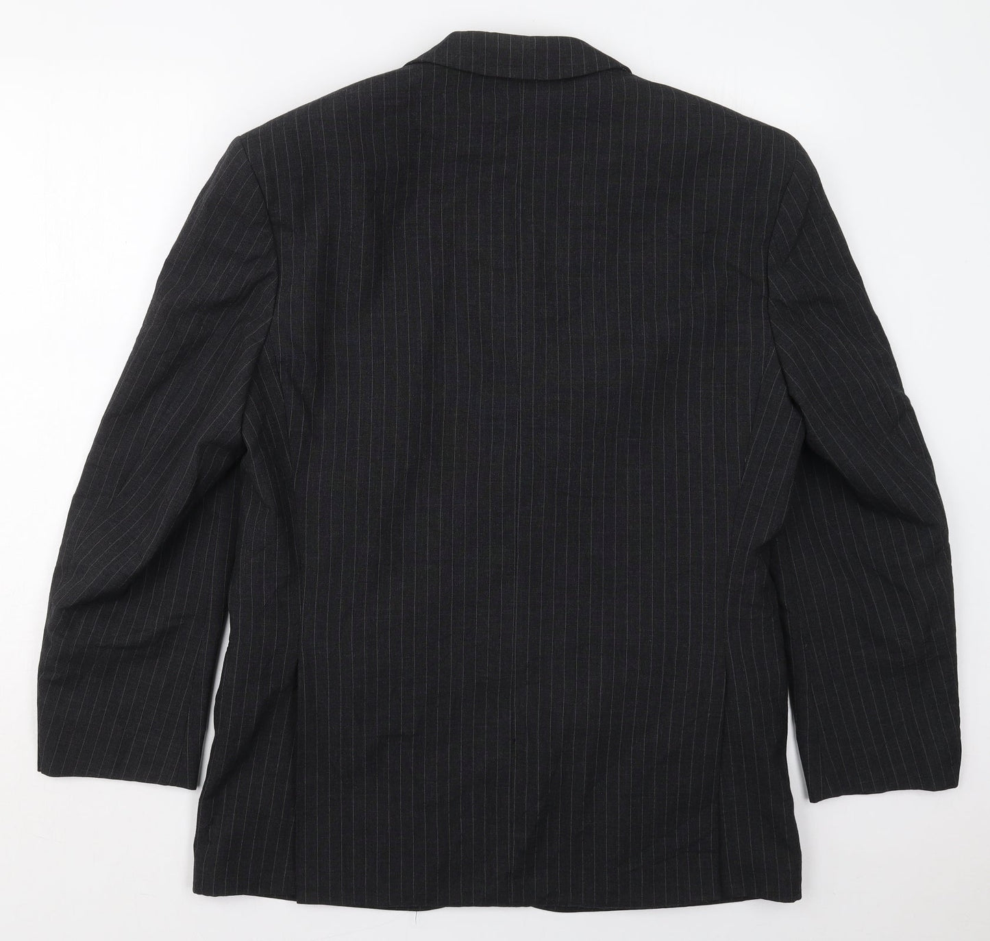 C&A Mens Grey Striped Wool Jacket Suit Jacket Size 42
