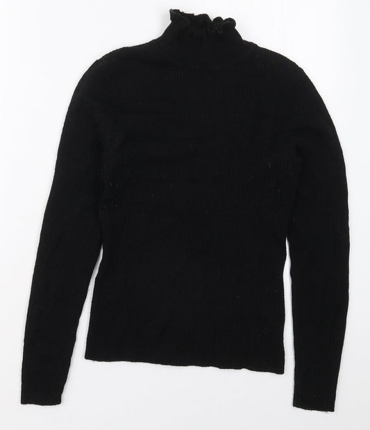 New Look Womens Black Mock Neck  Viscose Pullover Jumper Size 10