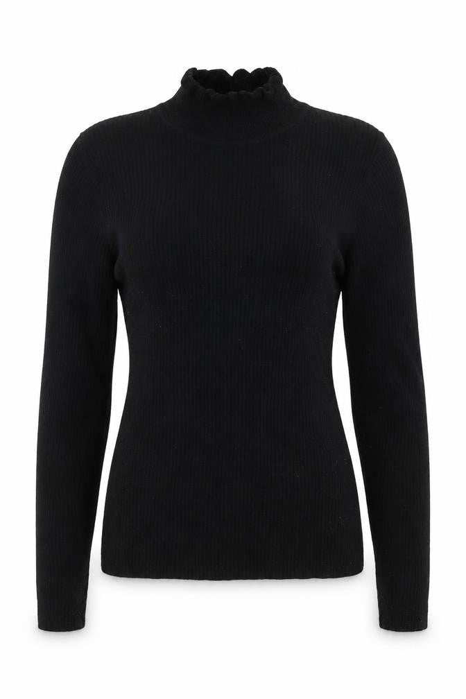 New Look Womens Black Mock Neck  Viscose Pullover Jumper Size 10
