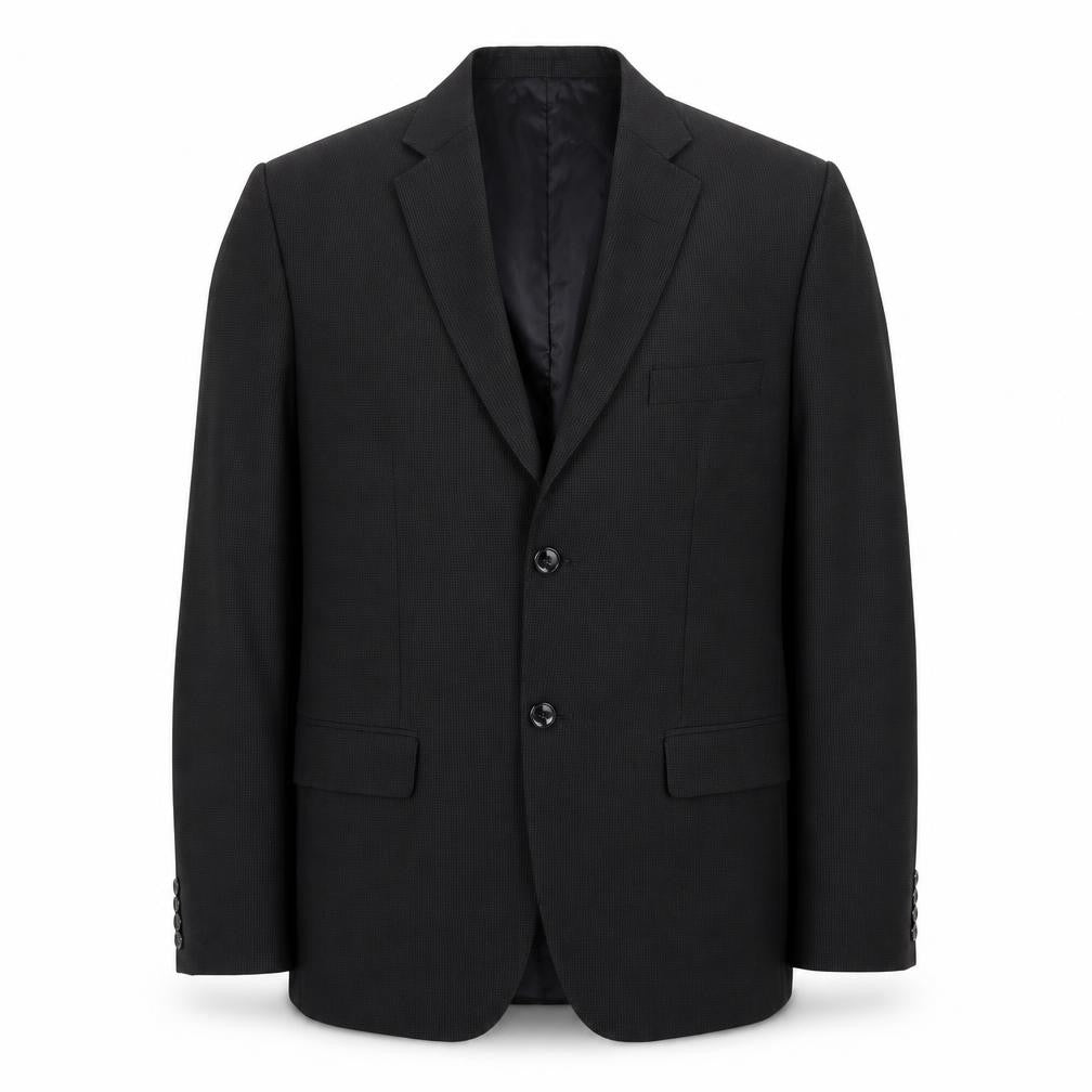 Preworn Mens Black Check Polyester Jacket Suit Jacket Size 40