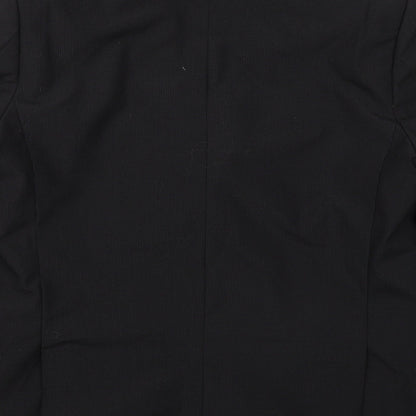 Preworn Mens Black Check Polyester Jacket Suit Jacket Size 40