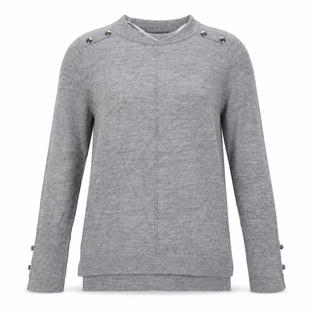 Primark Womens Grey Crew Neck  Acrylic Pullover Jumper Size 6