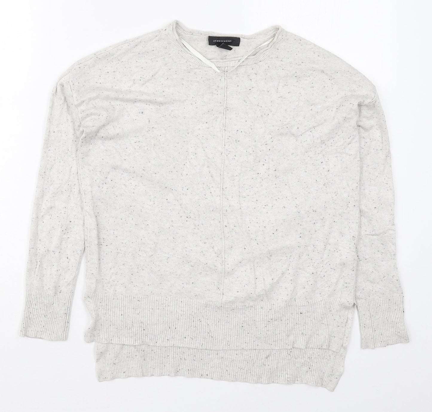 Atmosphere Womens Grey Round Neck  Viscose Pullover Jumper Size 8