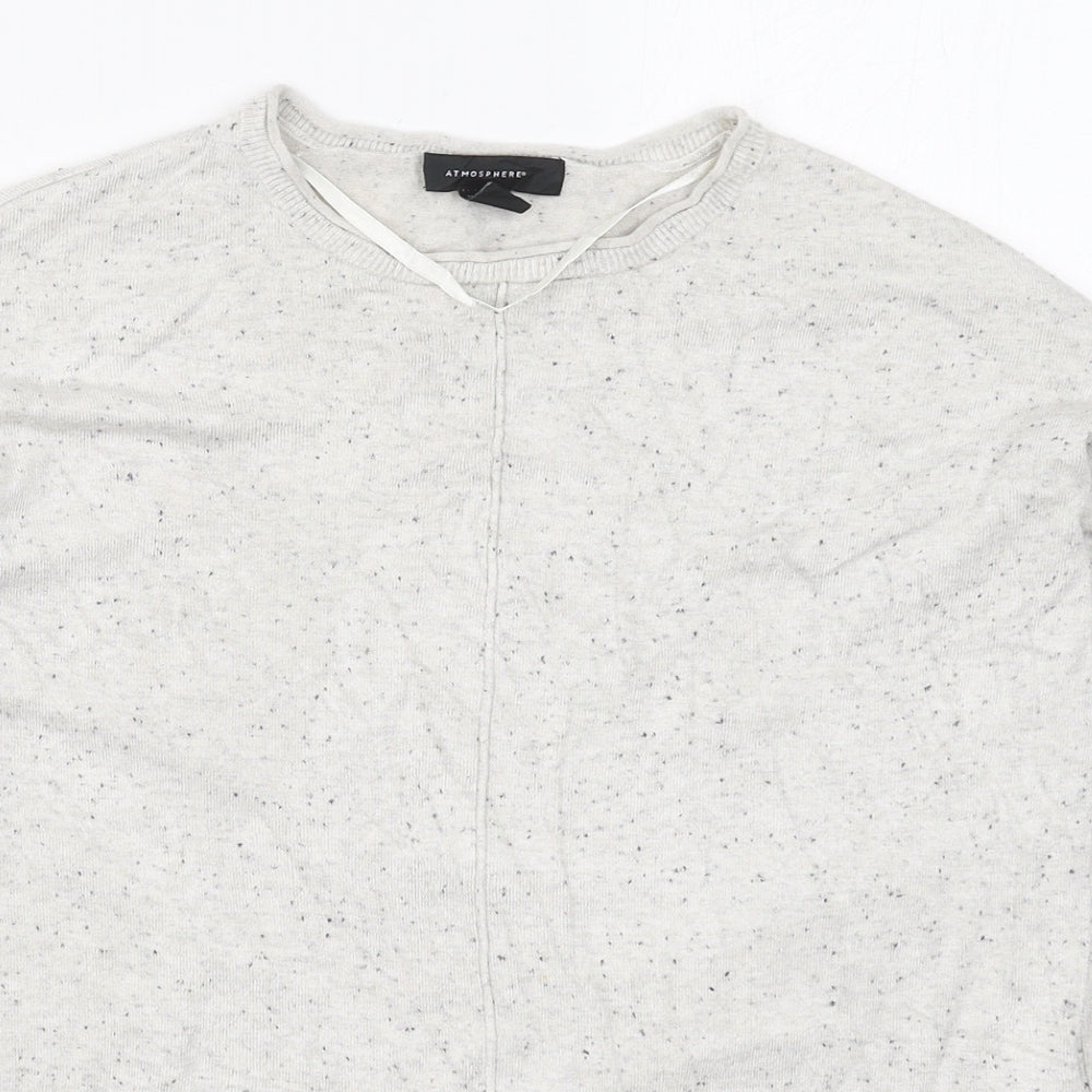 Atmosphere Womens Grey Round Neck  Viscose Pullover Jumper Size 8