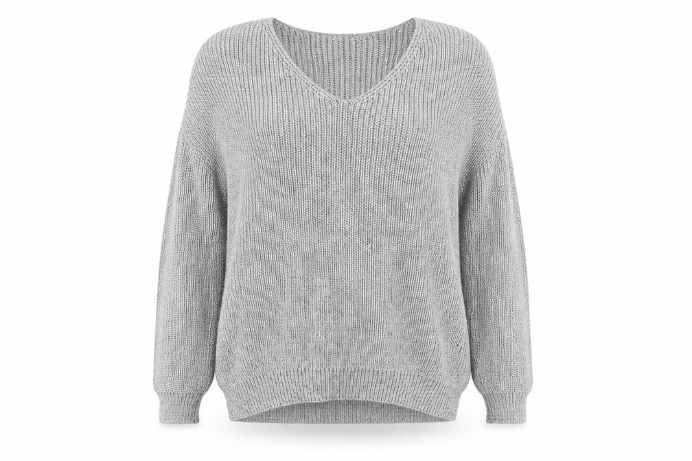 Primark Womens Grey V-Neck  Polyester Pullover Jumper Size 14