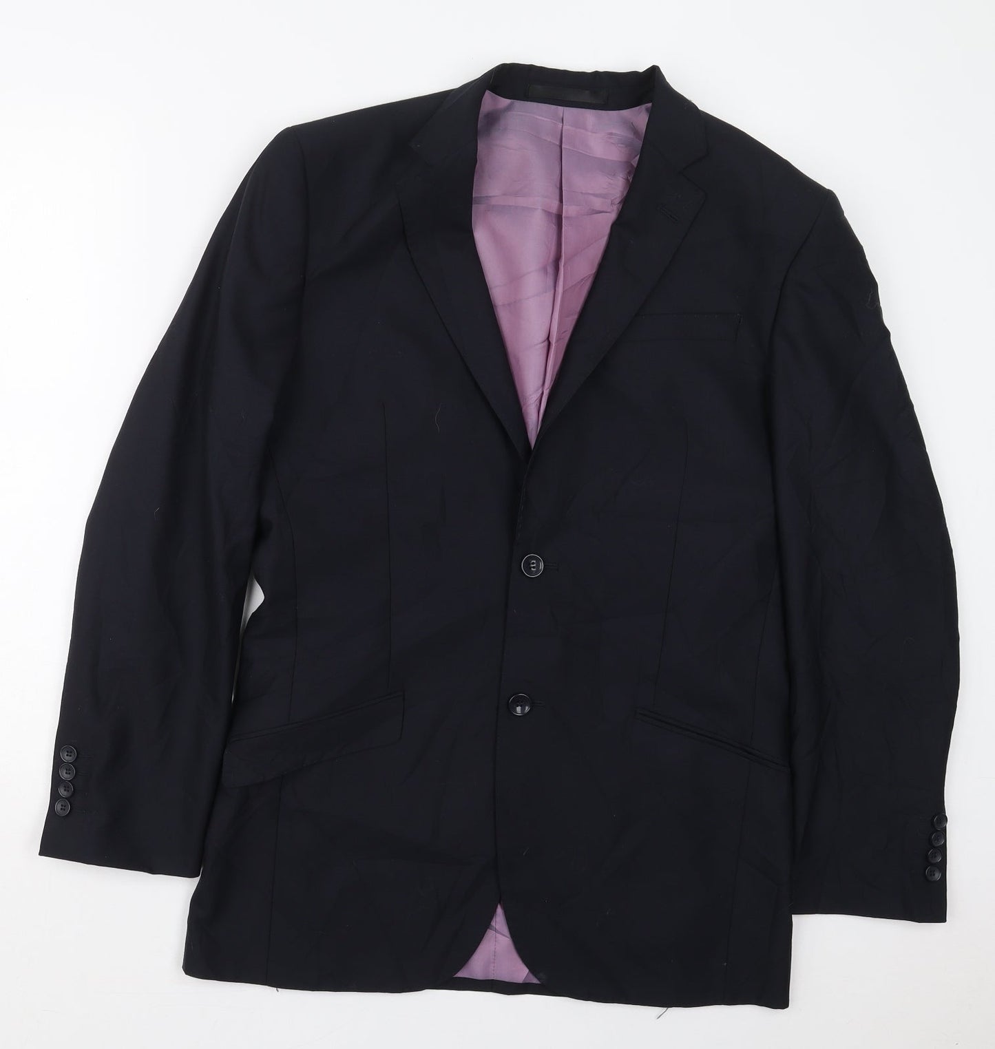 Butler & Webb Mens Blue  Wool Jacket Suit Jacket Size 38