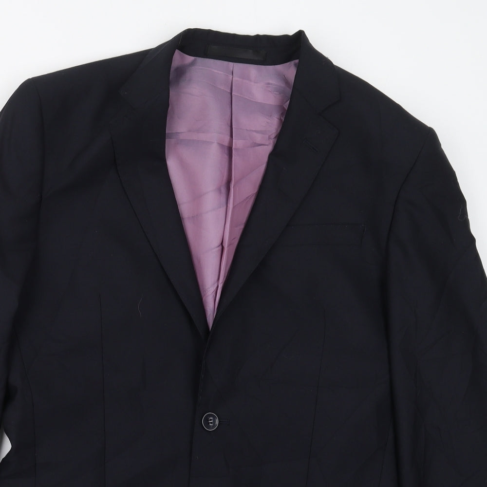 Butler & Webb Mens Blue  Wool Jacket Suit Jacket Size 38