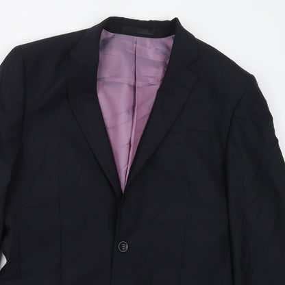 Butler & Webb Mens Blue Wool Jacket Suit Jacket Size 38