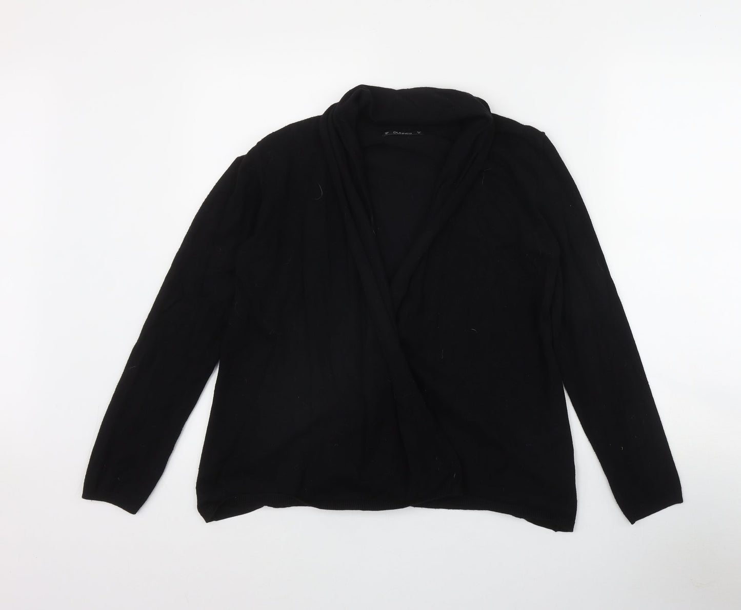 Dunnes Stores Womens Black V-Neck  Viscose Cardigan Jumper Size M