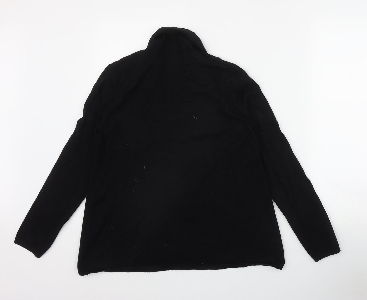 Dunnes Stores Womens Black V-Neck  Viscose Cardigan Jumper Size M
