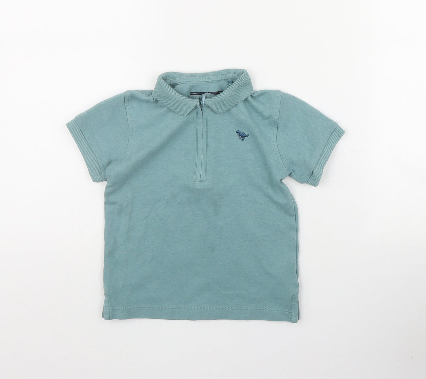 NEXT Boys Blue  Cotton Basic Polo Size 3-6 Months Collared Zip