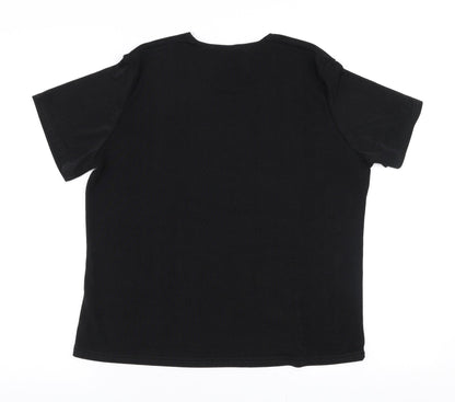 Essentials Womens Black  Polyester Jersey Blouse Size 16 Round Neck
