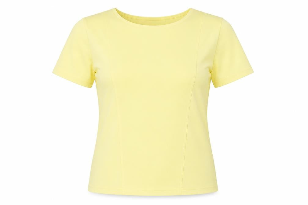 Bonmarché Womens Yellow Polyester Basic Blouse Size M Round Neck