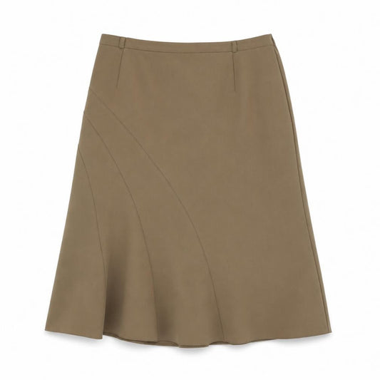 Essentials Womens Brown  Polyester A-Line Skirt Size 34 in   Zip