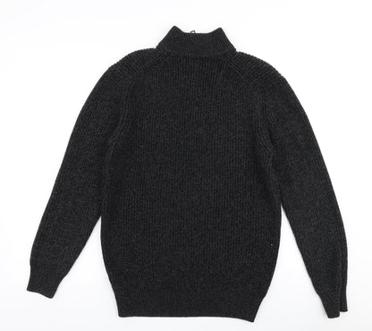 Preloved NEXT Mens Grey High Neck  Acrylic Pullover Jumper Size M - Back