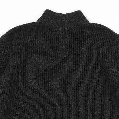 Preloved NEXT Mens Grey High Neck  Acrylic Pullover Jumper Size M - Detail