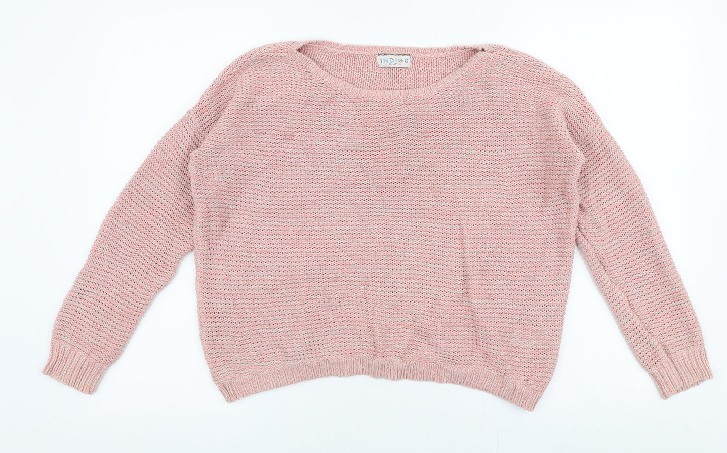 Marks and Spencer Womens Pink Boat Neck  100% Cotton Pullover Jumper Size 12