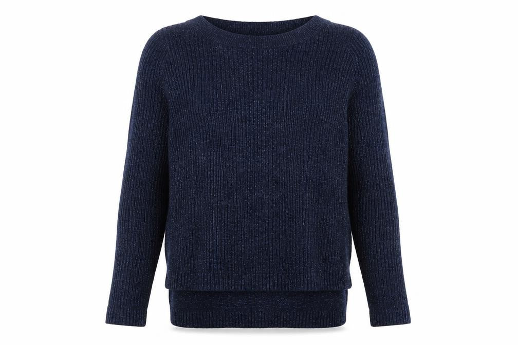 H&M Womens Blue Round Neck  Acrylic Pullover Jumper Size S