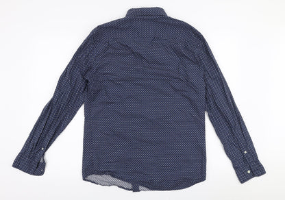 Gap Mens Blue  Cotton  Button-Up Size S Collared Button