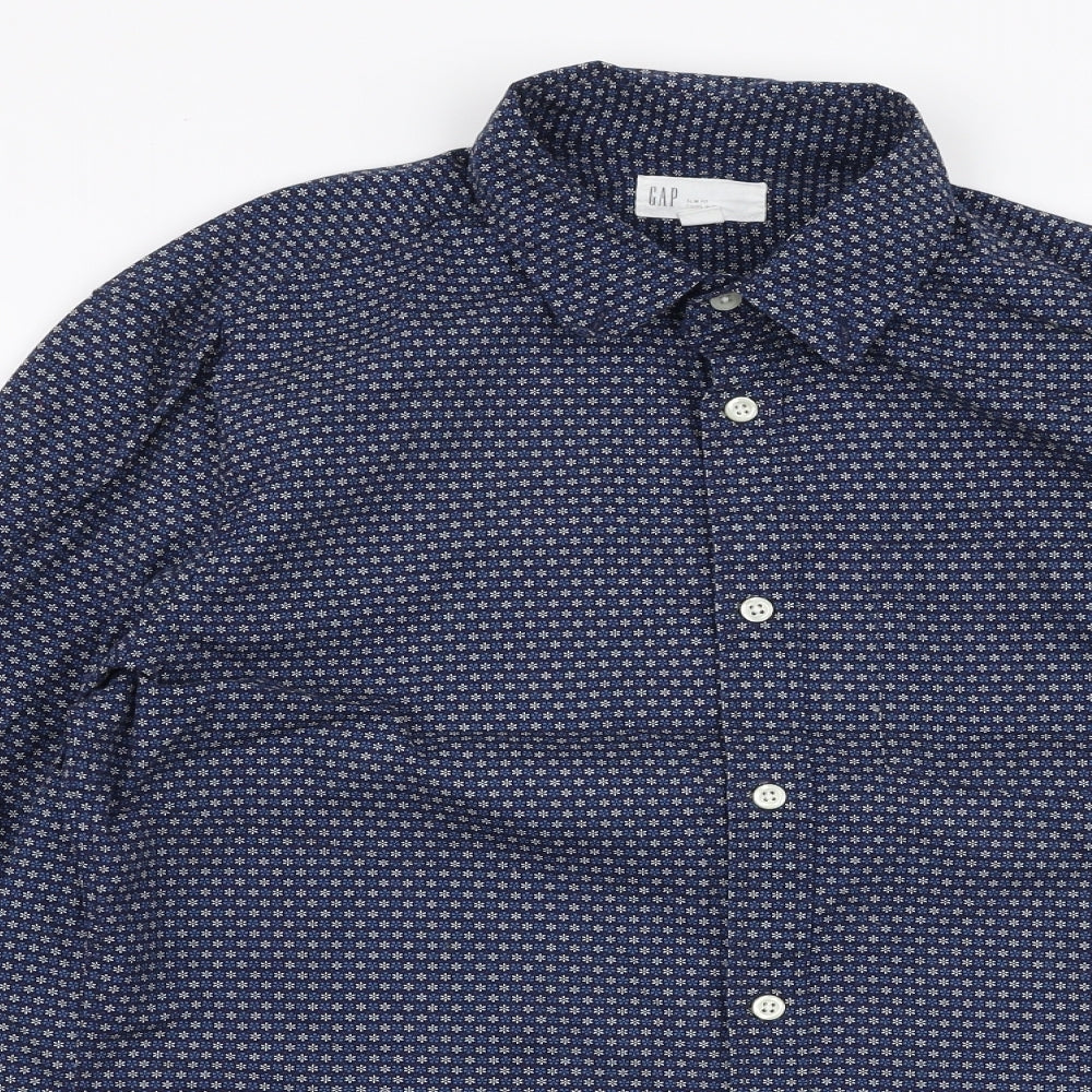 Gap Mens Blue  Cotton  Button-Up Size S Collared Button