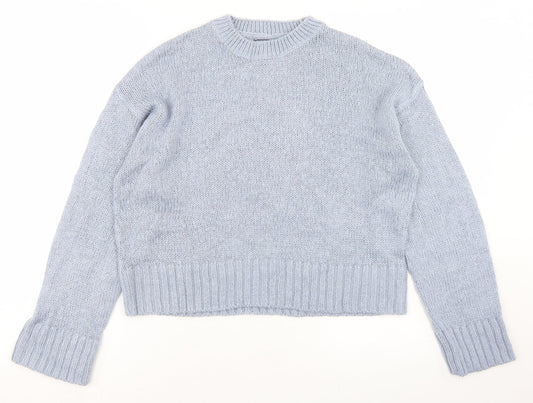 New Look Womens Blue Round Neck  Acrylic Pullover Jumper Size S