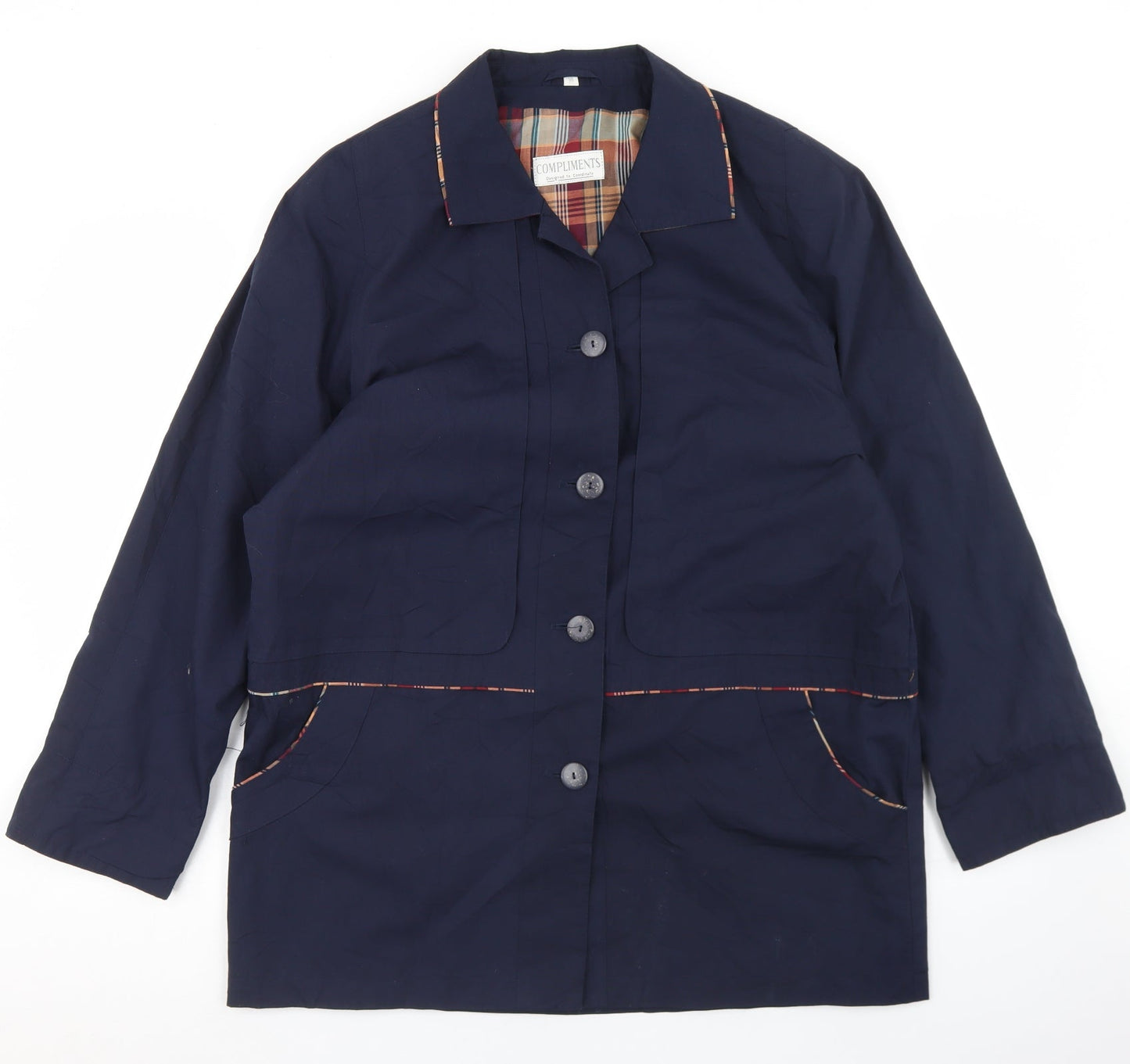 Compliments Womens Blue   Jacket  Size 14  Button
