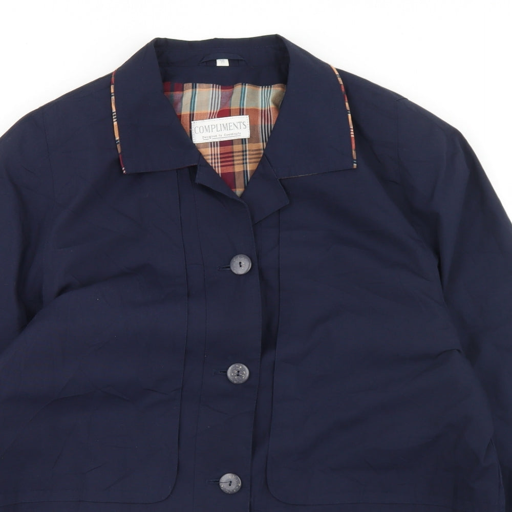 Compliments Womens Blue   Jacket  Size 14  Button