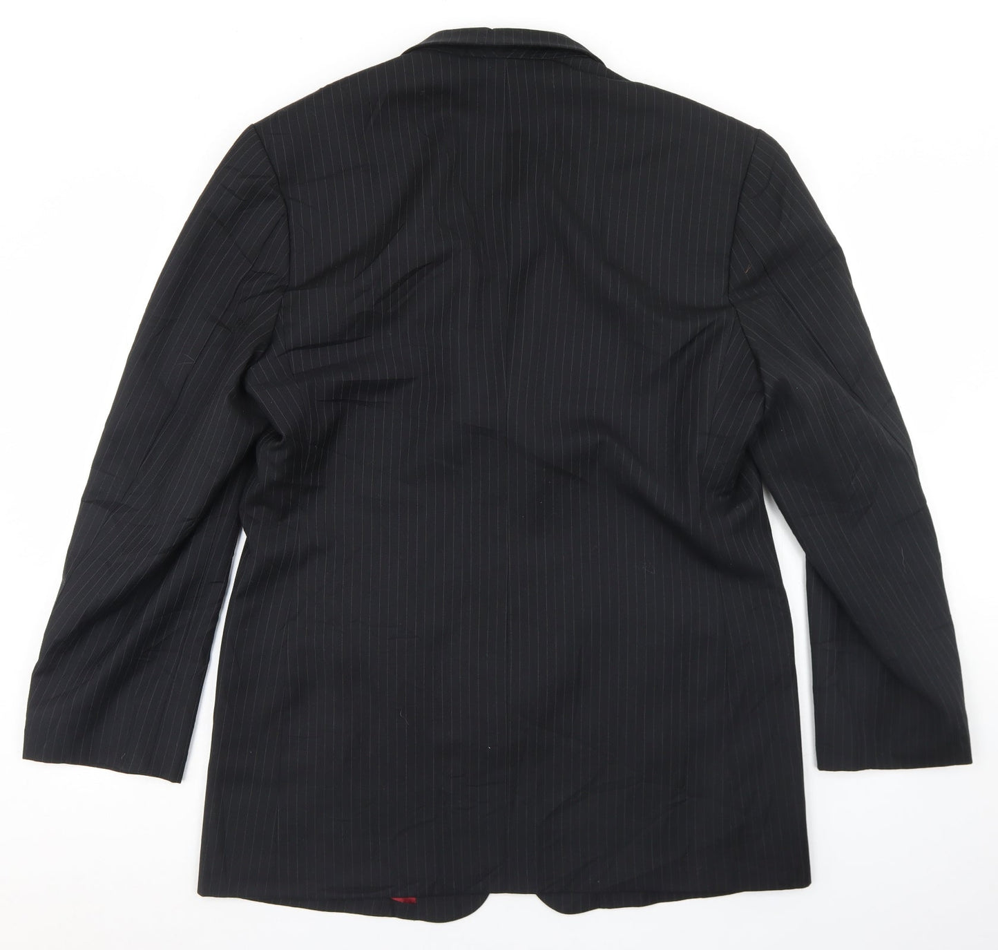 Sam's Mens Black Striped Wool Jacket Blazer Size 38