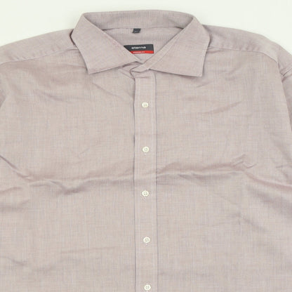 Eterna Mens Purple  Polyester  Button-Up Size 17 Collared Button