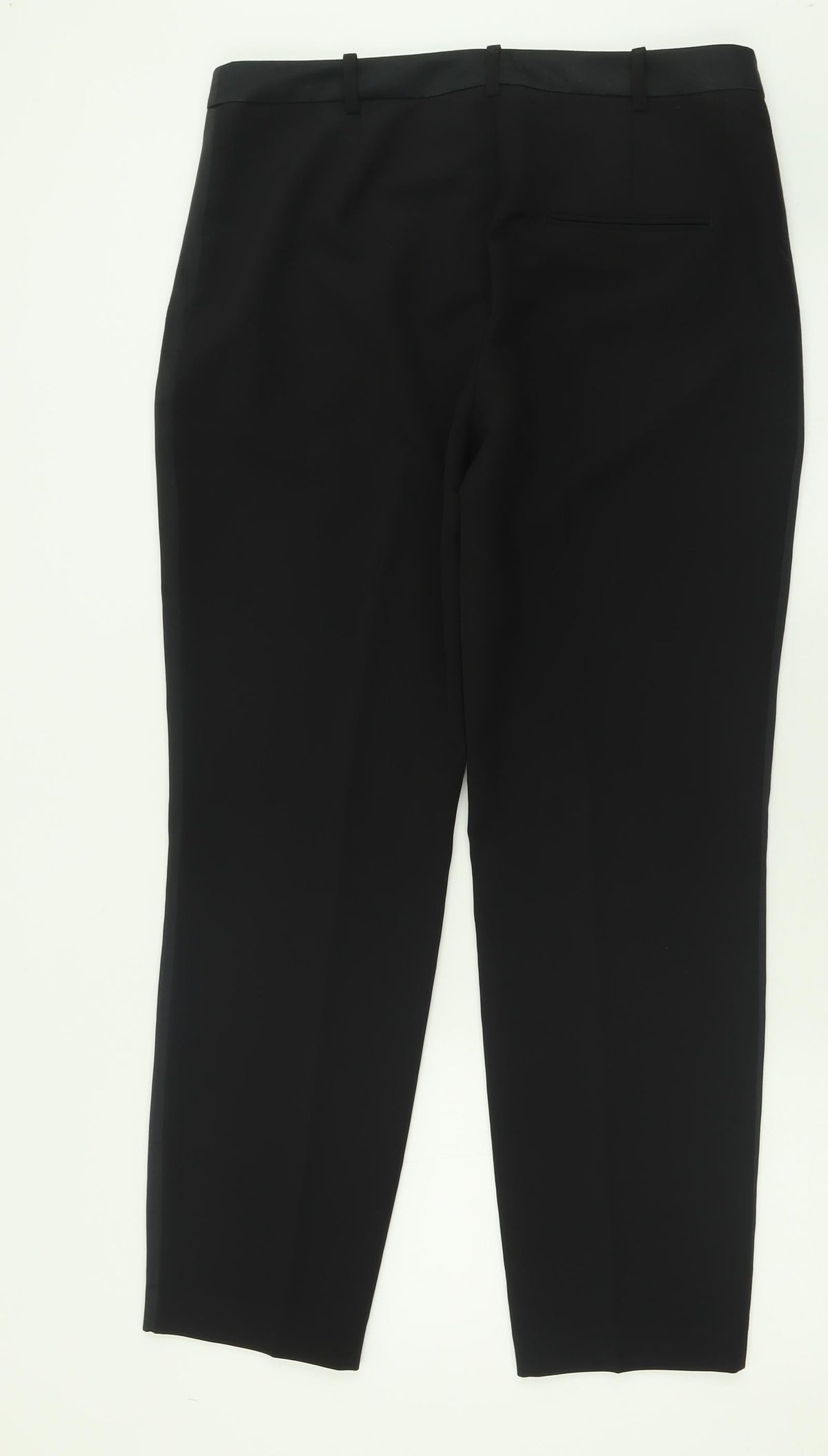NEXT Womens Black  Polyester Trousers  Size 12 L28 in Regular Hook & Eye