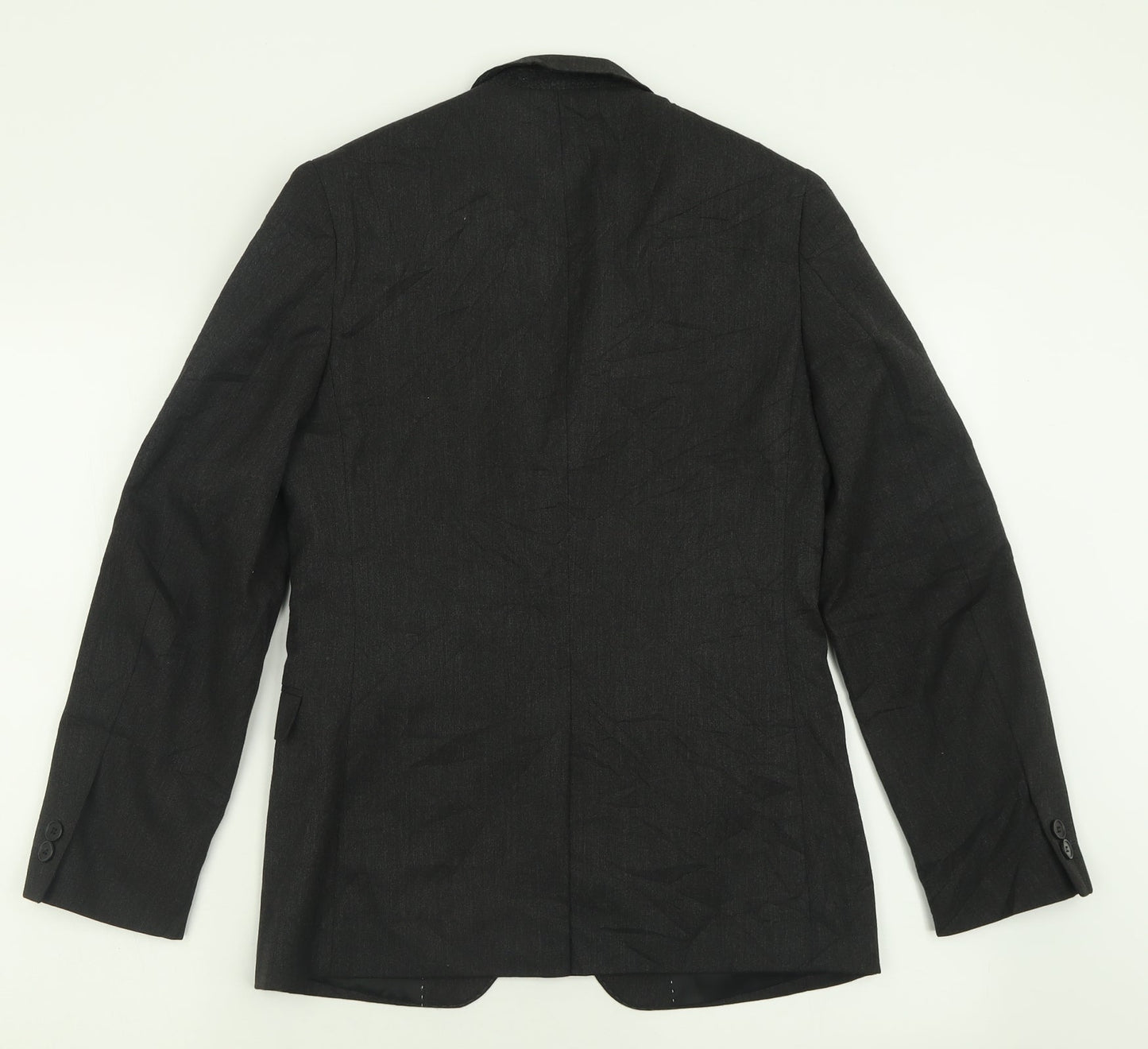 Moss London Mens Grey  Polyester Jacket Suit Jacket Size 34