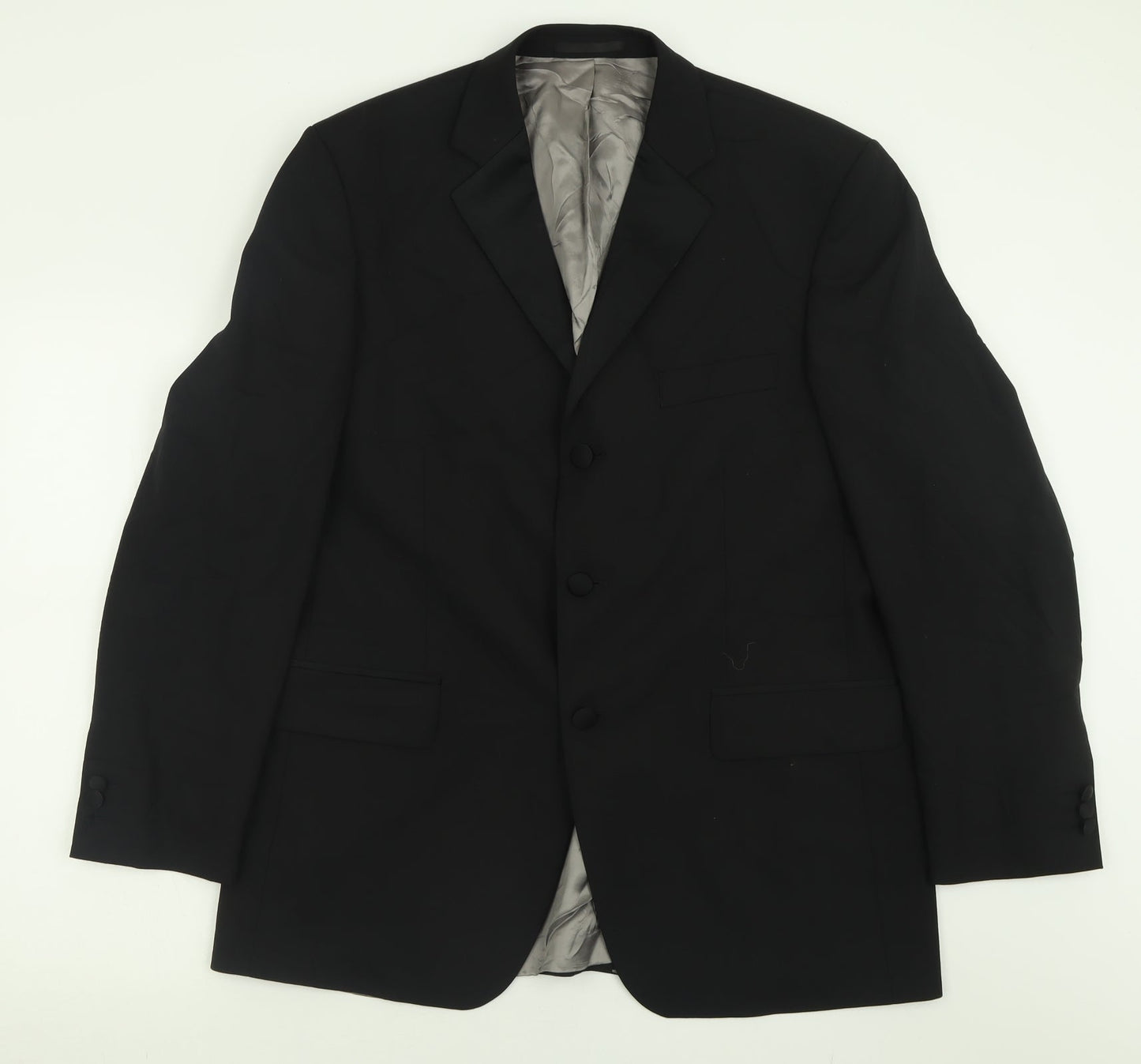 Sovereign Code Mens Black  Polyester Jacket Suit Jacket Size 42