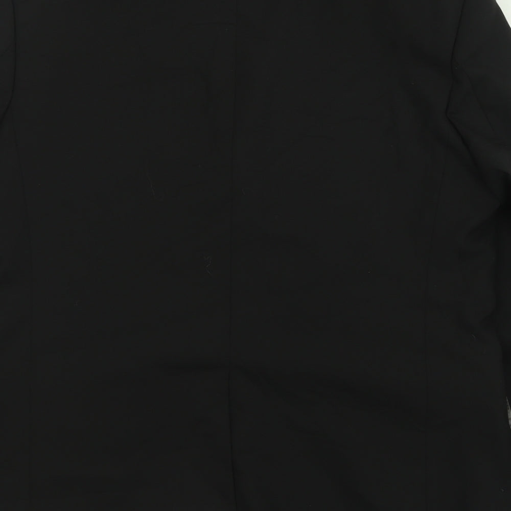 Sovereign Code Mens Black  Polyester Jacket Suit Jacket Size 42